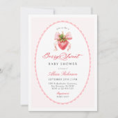 Strawberry Coquette Baby Shower Invitation (Devant)