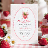 Strawberry Coquette Baby Shower Invitation
