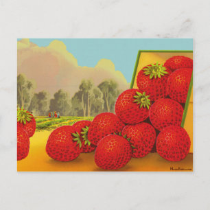 Strawberry Crate Art Custom Recipe Kaart Briefkaar