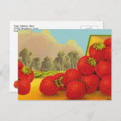 Strawberry Crate Label Art Bewerkbare Blank Briefkaart (Voorkant / Achterkant)