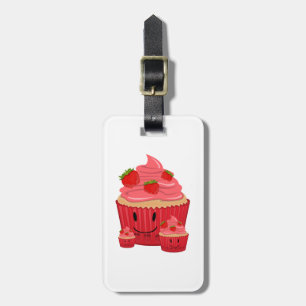 Strawberry Cupcake Family Bagagelabel