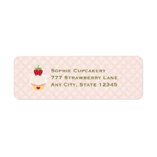 Strawberry Cupcake Return Address Labels