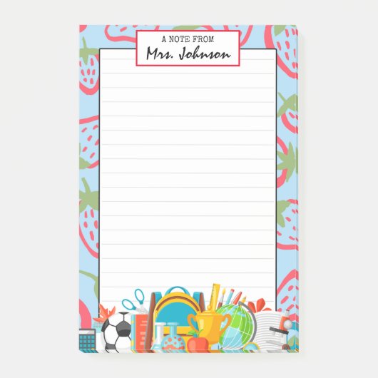 Strawberry Custom Leuke Leraar Post-it Notities Post-it® Notes (Voorkant)