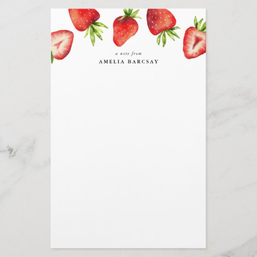 Strawberry Custom Stationery Briefpapier (Voorkant)