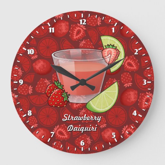 Strawberry Daiquiri Large Clock Grote Klok (Voorkant)