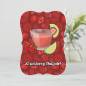 Strawberry Daiquiri Uitnodiging (Staand voorkant)