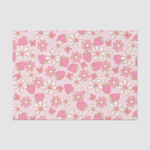 Strawberry Daisy Pattern Tissuepapier