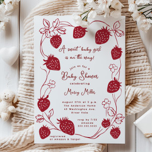 Strawberry Delight-Baby shower Kaart