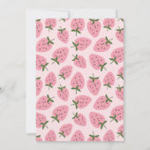 Strawberry Delight eerste verjaardag uitnodiging (Achterkant)