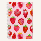 Strawberry Delight Pattern Notitieboek (Voorkant)