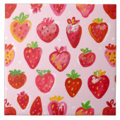 Strawberry Delight Pattern Tegeltje (Voorkant)
