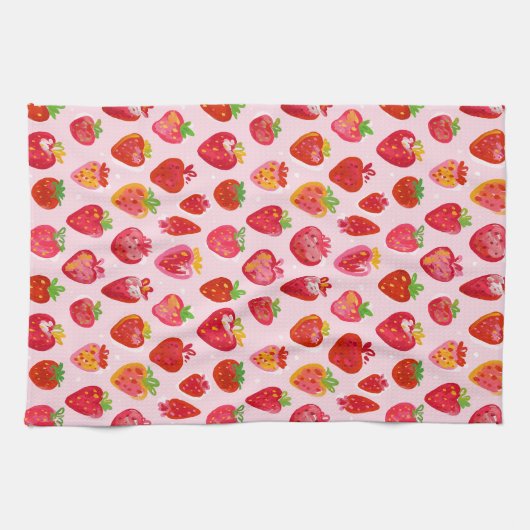 Strawberry Delight Pattern Theedoek (Horizontaal)