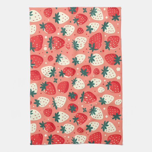 Strawberry Delight Pattern Theedoek (Verticaal)