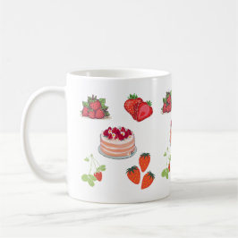 Strawberry Delights – Cute Illustration of Berries Koffiemok