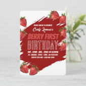 Strawberry Design, Berry eerste verjaardag Kaart (Staand voorkant)