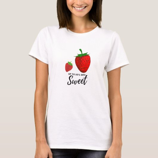 Strawberry Design Shirt, Screen Print T-Shirt (Voorkant)