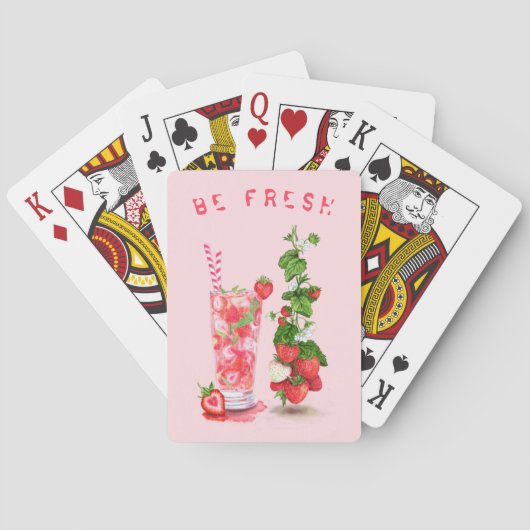 Strawberry Drink speelkaarten - aangepaste tekst (Achterkant)