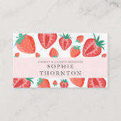 Strawberry elegant  visitekaartje (Voorkant)