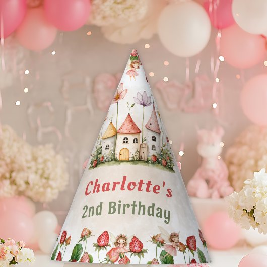 Strawberry enchanted fairy garden birthday  feesthoedjes