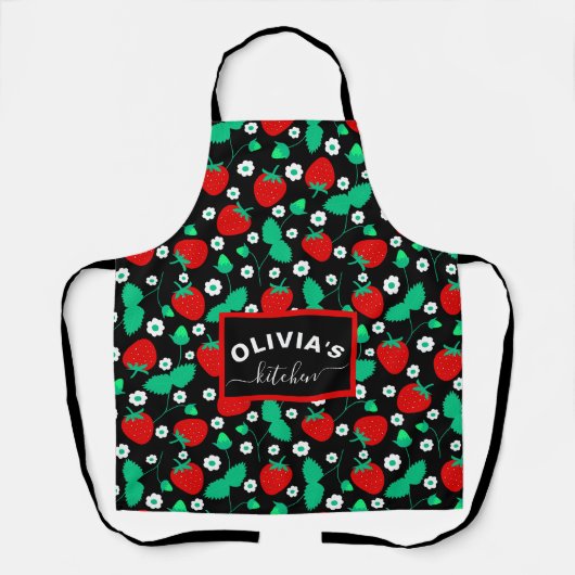 Strawberry Fields Pattern Black Schort (Voorkant)