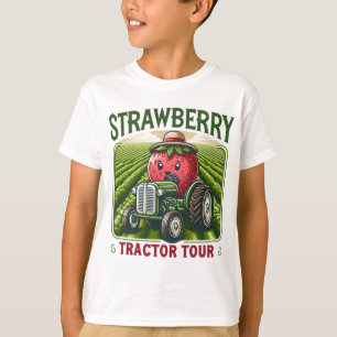 Strawberry Fields Tractor Tour Schattige Boerderij T-shirt