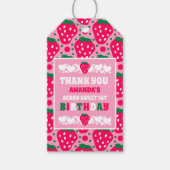 Strawberry First Birthday Celebration Cadeaulabel (Voorkant)