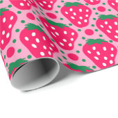 Strawberry First Birthday Celebration Cadeaupapier (Rol Hoek)