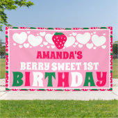Strawberry First Birthday Celebration Spandoek (Buitenkant)