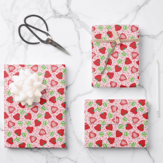 Strawberry Fizz wrapvellen papier Inpakpapier Vel (Voorkant)