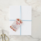 Strawberry Floral Baby Shower Cadeaulabel (Met Touw)