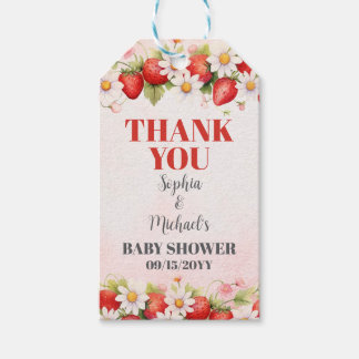 Strawberry Floral Baby Shower Cadeaulabel