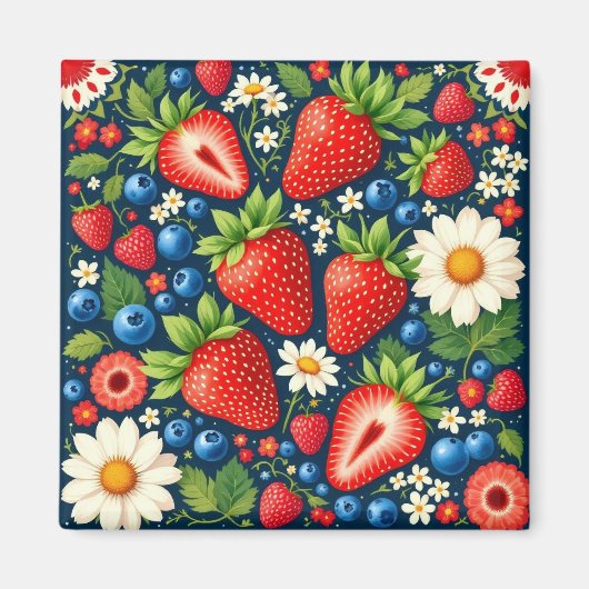strawberry floral magnet (Devant)