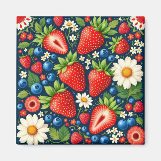 strawberry floral magnet magneet
