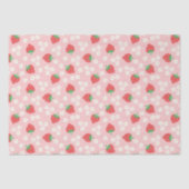 Strawberry Flowers Pink Pattern Tissuepapier (Voorkant)