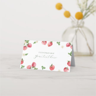 Strawberry Food Label Place Card Tent Kaart