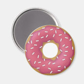 Strawberry Frosted Donut met Sprinkles Magneet (Voorkant / Achterkant)