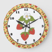 Strawberry Fruit Kitchen wandklok Grote Klok (Voorkant)