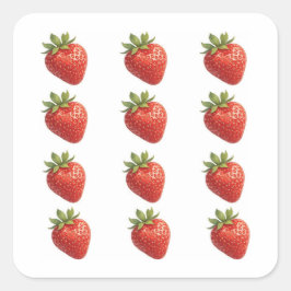Strawberry Fruit  Vierkante Sticker