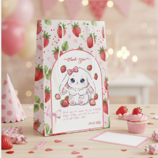 Strawberry Gaze Bunny - Cute Anime Eyes & Ribbon  Medium Cadeauzakje