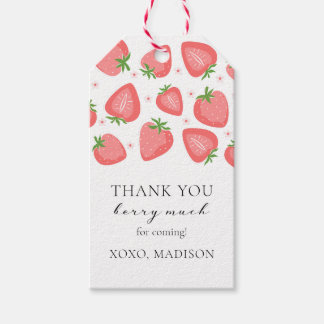 Strawberry Gift Label Hartelijk dank Cadeaulabel