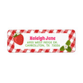 Strawberry Gingham Adres Label (Voorkant)
