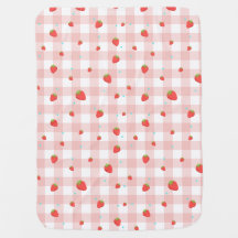 Strawberry Gingham Baby's Deken