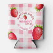 Strawberry Gingham Bachelorette Drink Crew Cooler (Voorkant)