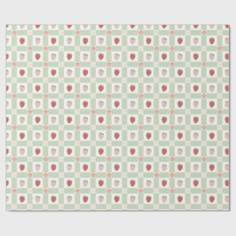 Strawberry Gingham Berry Happy Birthday Cadeaupapier