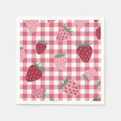 Strawberry Gingham Pattern Servet (Voorkant)