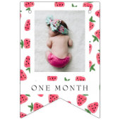 Strawberry Girl First Birthday Mijlpalen Foto's Vlaggetjes (Derde vlag)