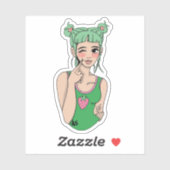 Strawberry Girl Sticker (Feuille)