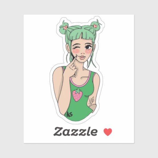 Strawberry Girl Sticker (Vel)