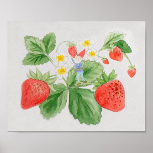 Strawberry Gnome art print (Voorkant)