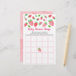 Strawberry Greenery Baby shower Bingo Game